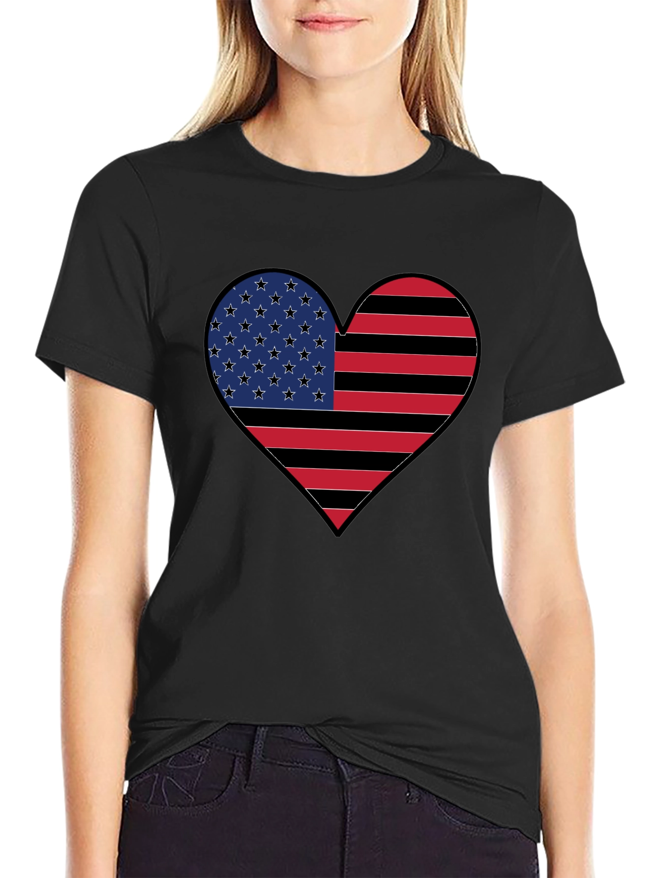 American Flag Heart T-Shirt