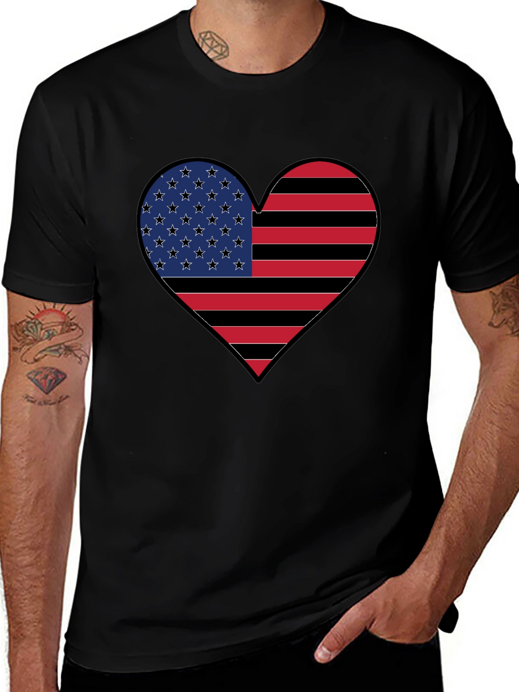 American Flag Heart T-Shirt