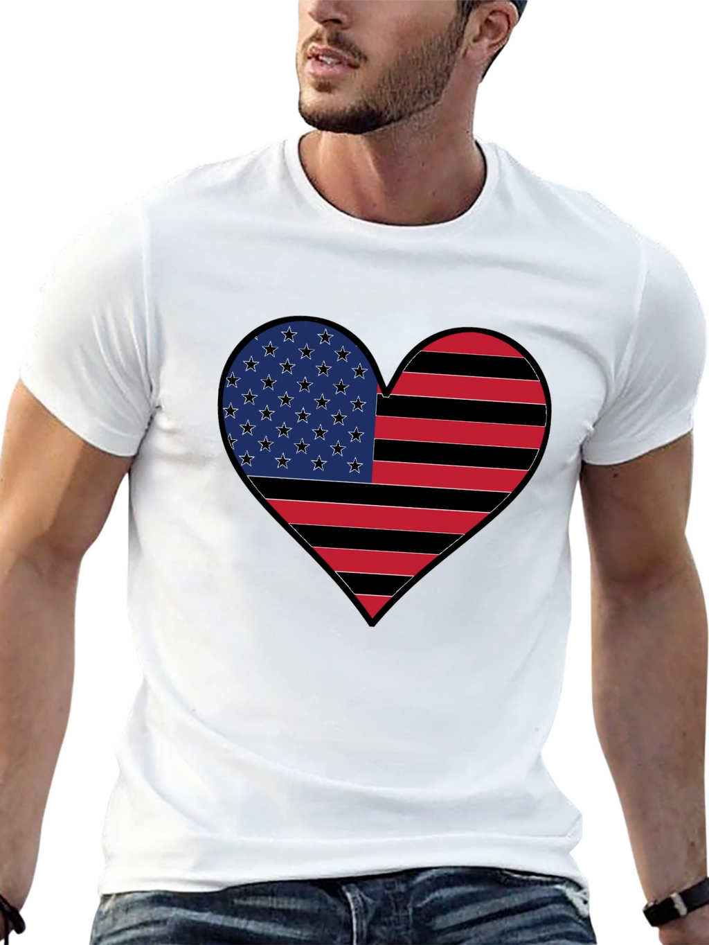 American Flag Heart T-Shirt