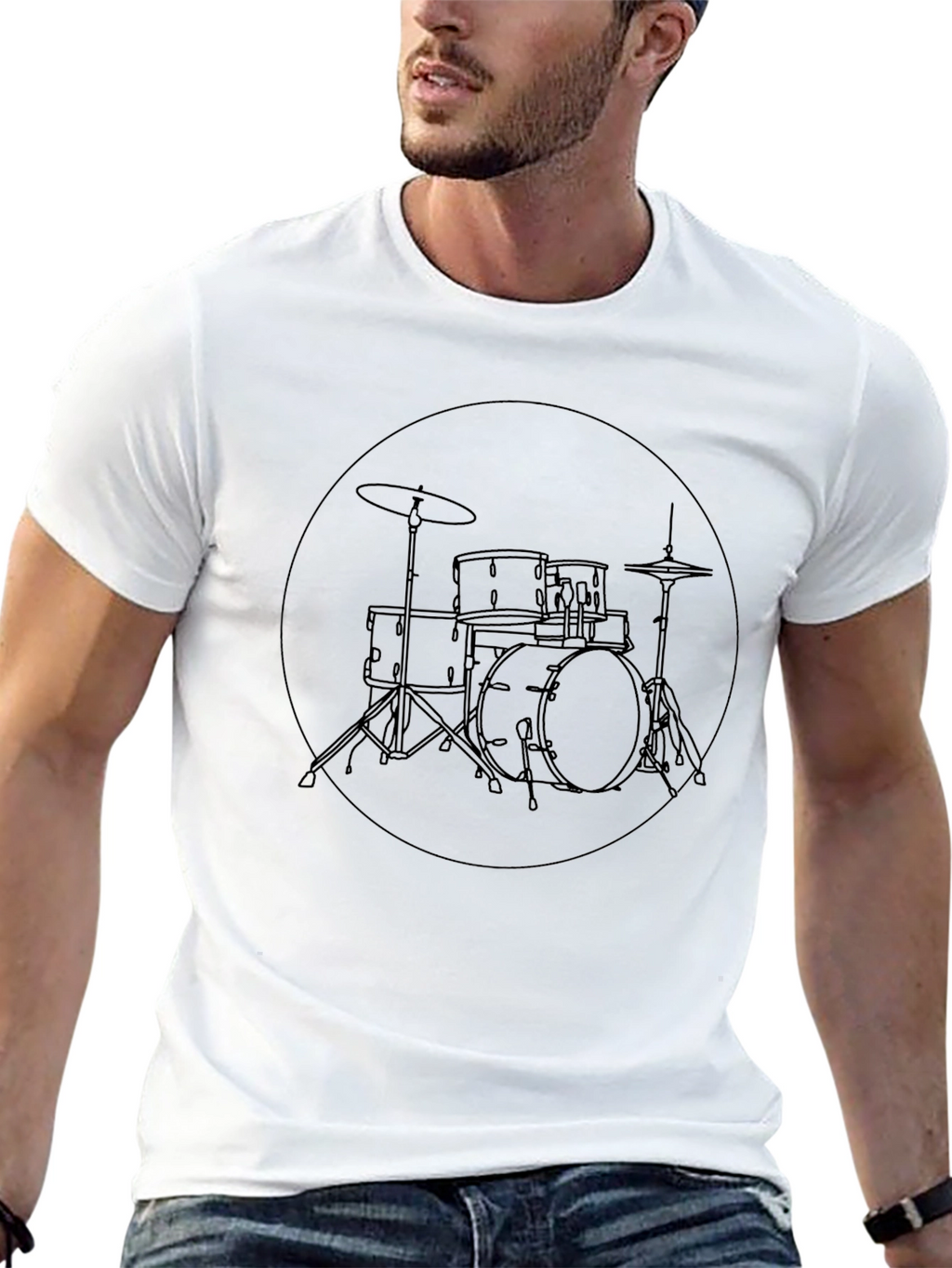 Drum Kit Graphic Tee - Black Unisex Shirt