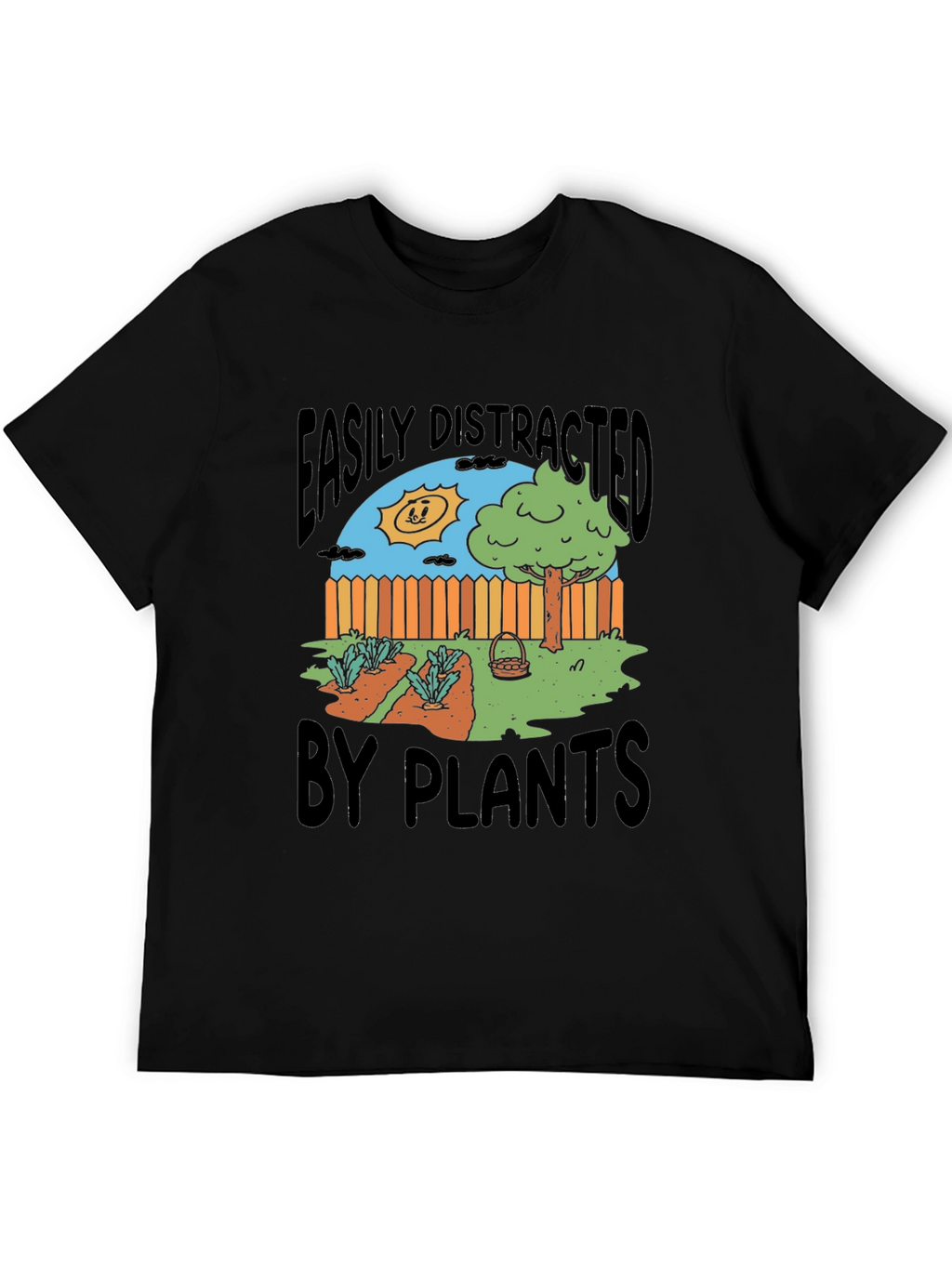 Easily Distracted by Plants Funny Graphic T-Shirt