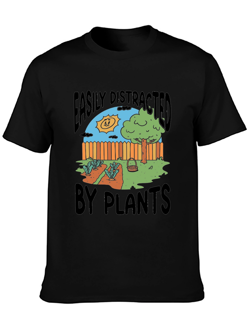 Easily Distracted by Plants Funny Graphic T-Shirt