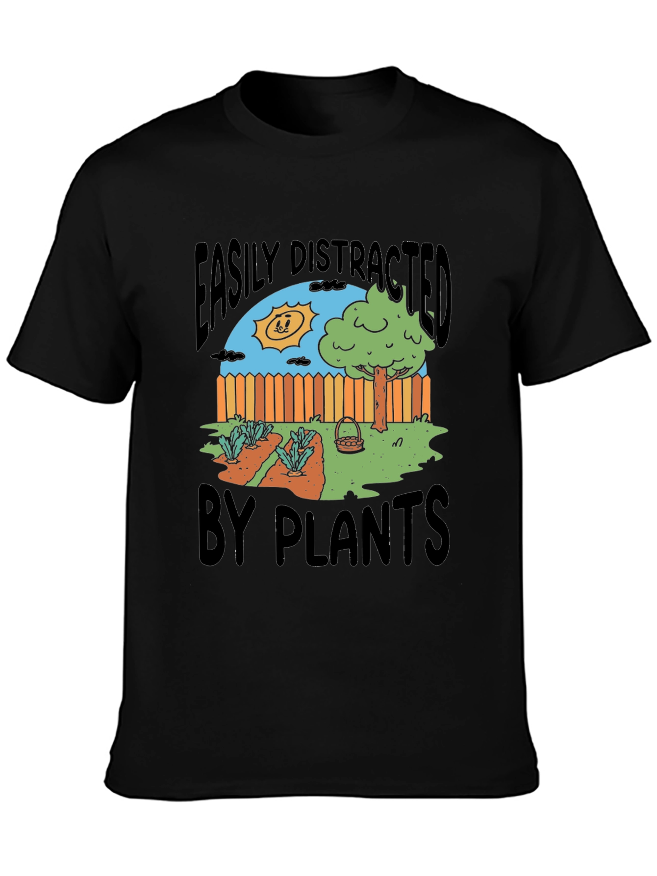 Easily Distracted by Plants Funny Graphic T-Shirt