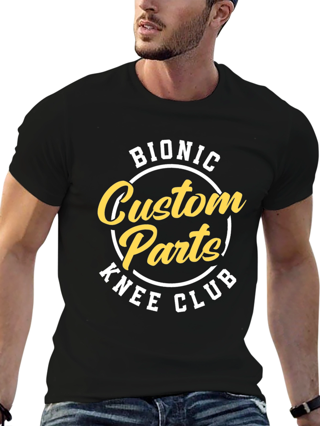 Bionic Custom Parts Knee Club Black Graphic Tee