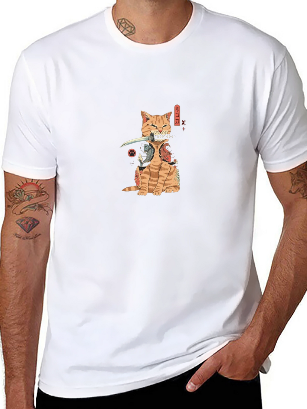Samurai Cat T-Shirt - Ninja Kitten Tee