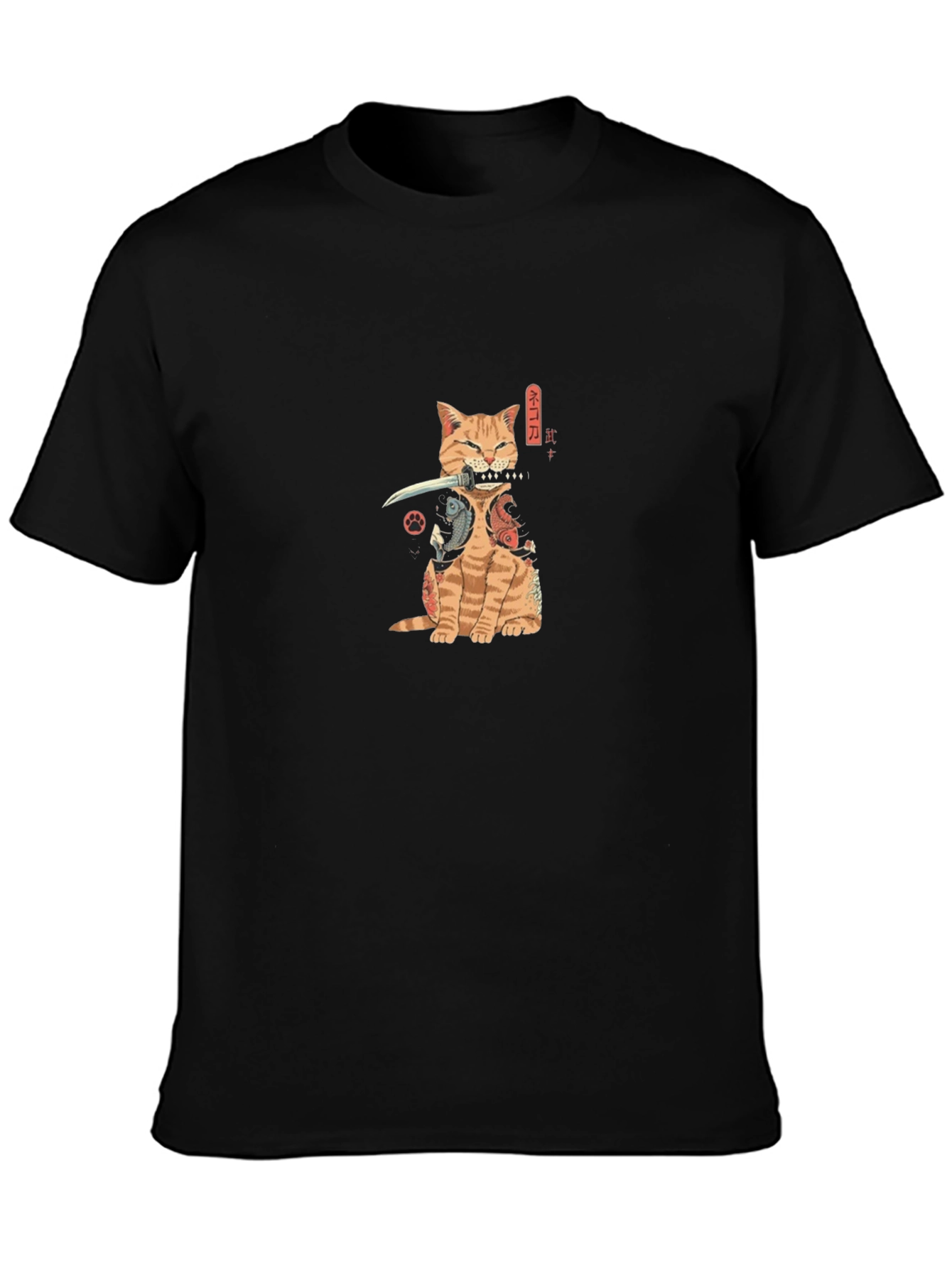 Samurai Cat T-Shirt - Ninja Kitten Tee