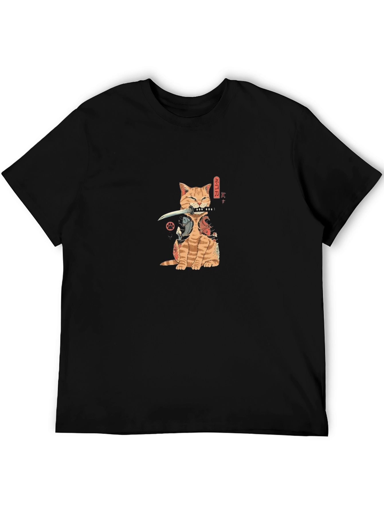 Samurai Cat T-Shirt - Ninja Kitten Tee