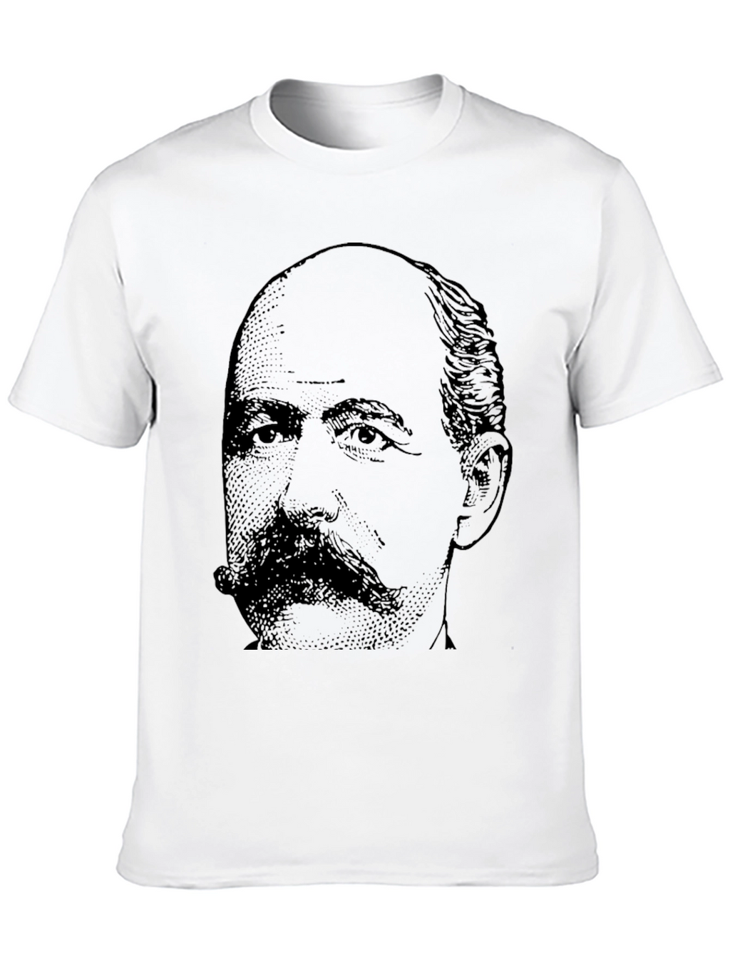 Black T-Shirt with Portrait Graphic