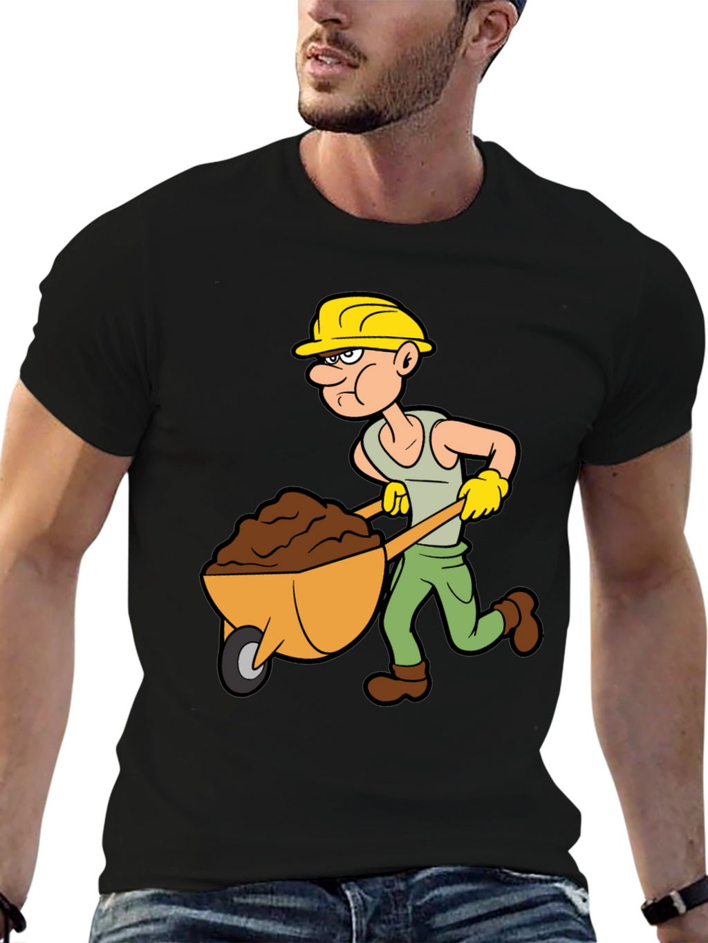 Cartoon Construction Worker T-Shirt