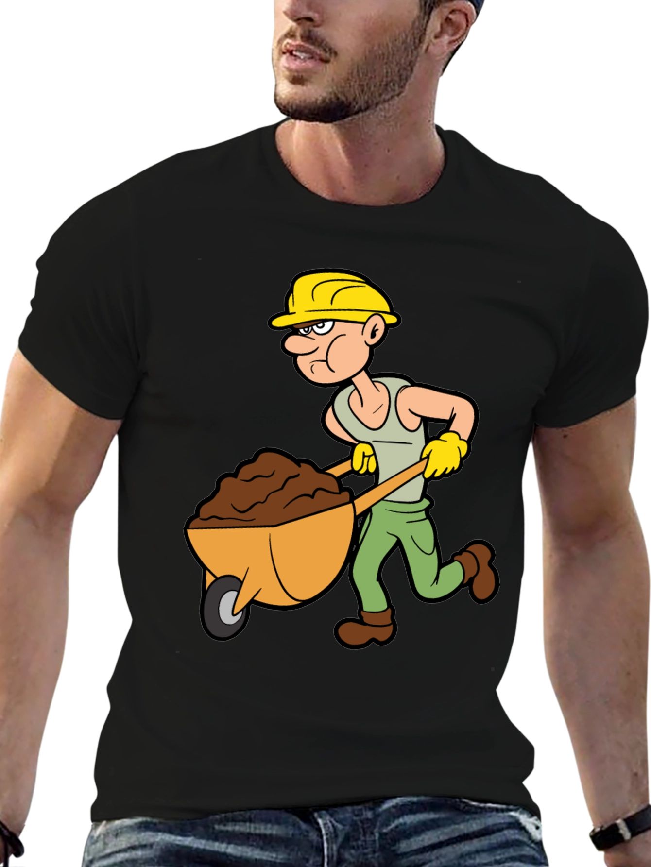 Cartoon Construction Worker T-Shirt