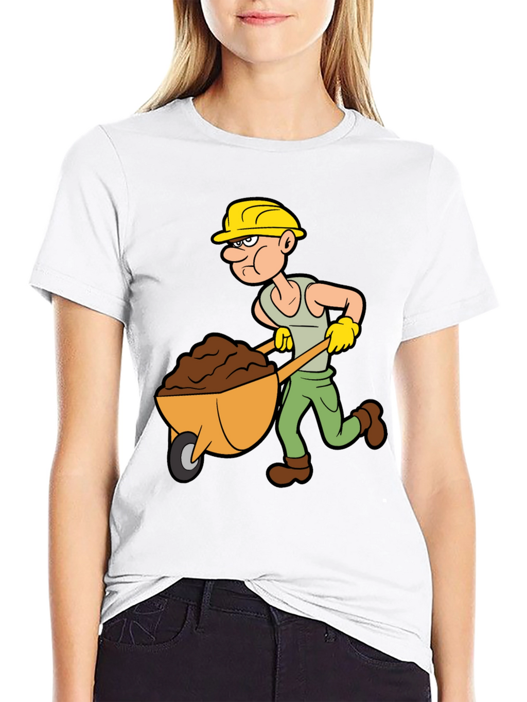 Cartoon Construction Worker T-Shirt