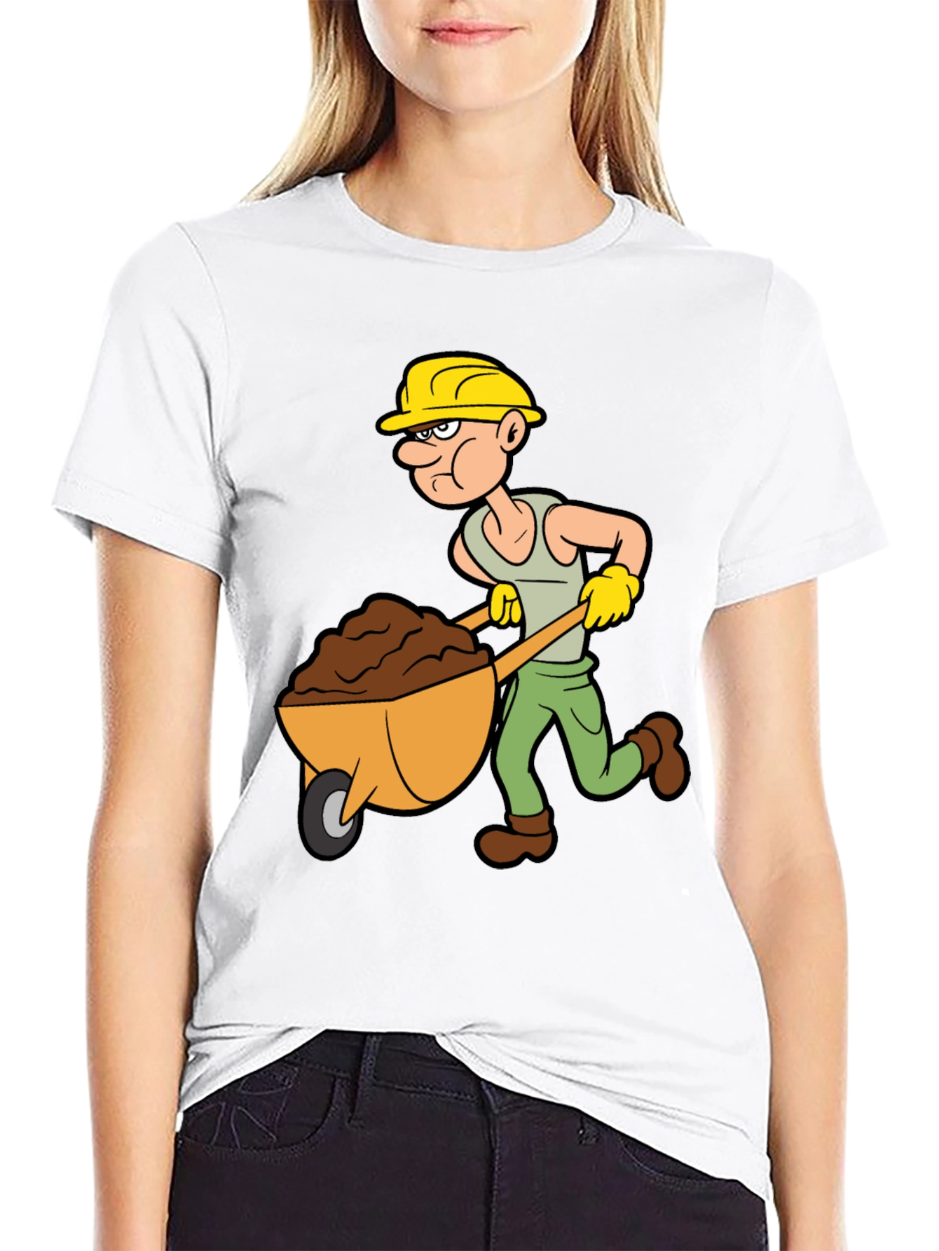 Cartoon Construction Worker T-Shirt