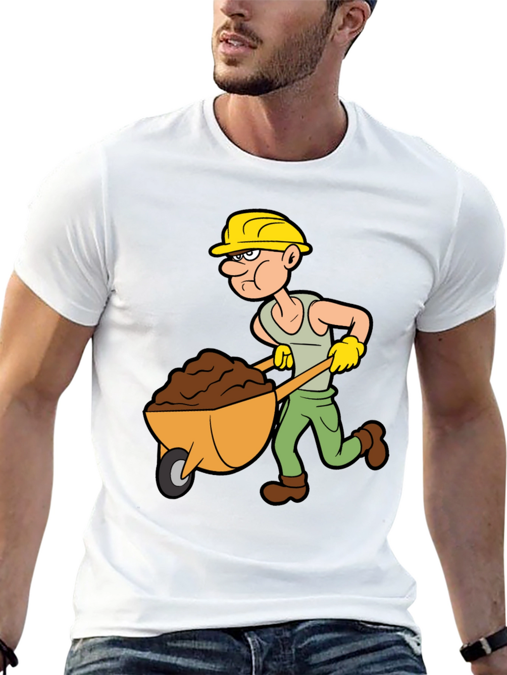 Cartoon Construction Worker T-Shirt