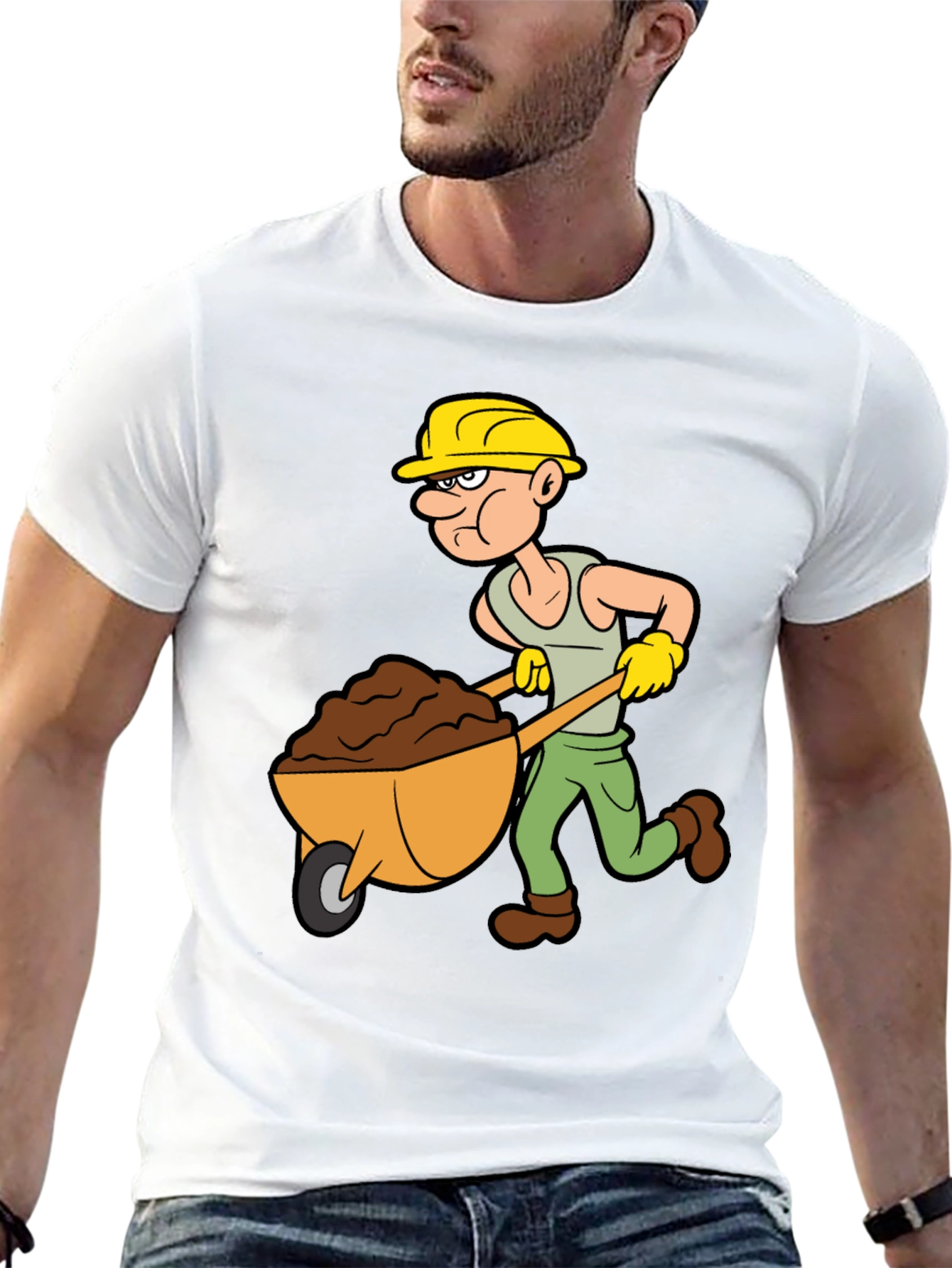 Cartoon Construction Worker T-Shirt