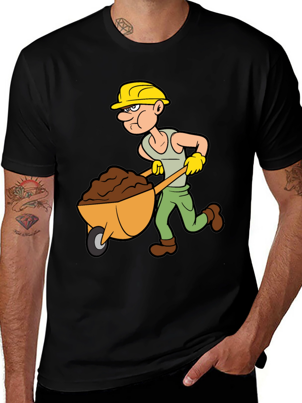Cartoon Construction Worker T-Shirt