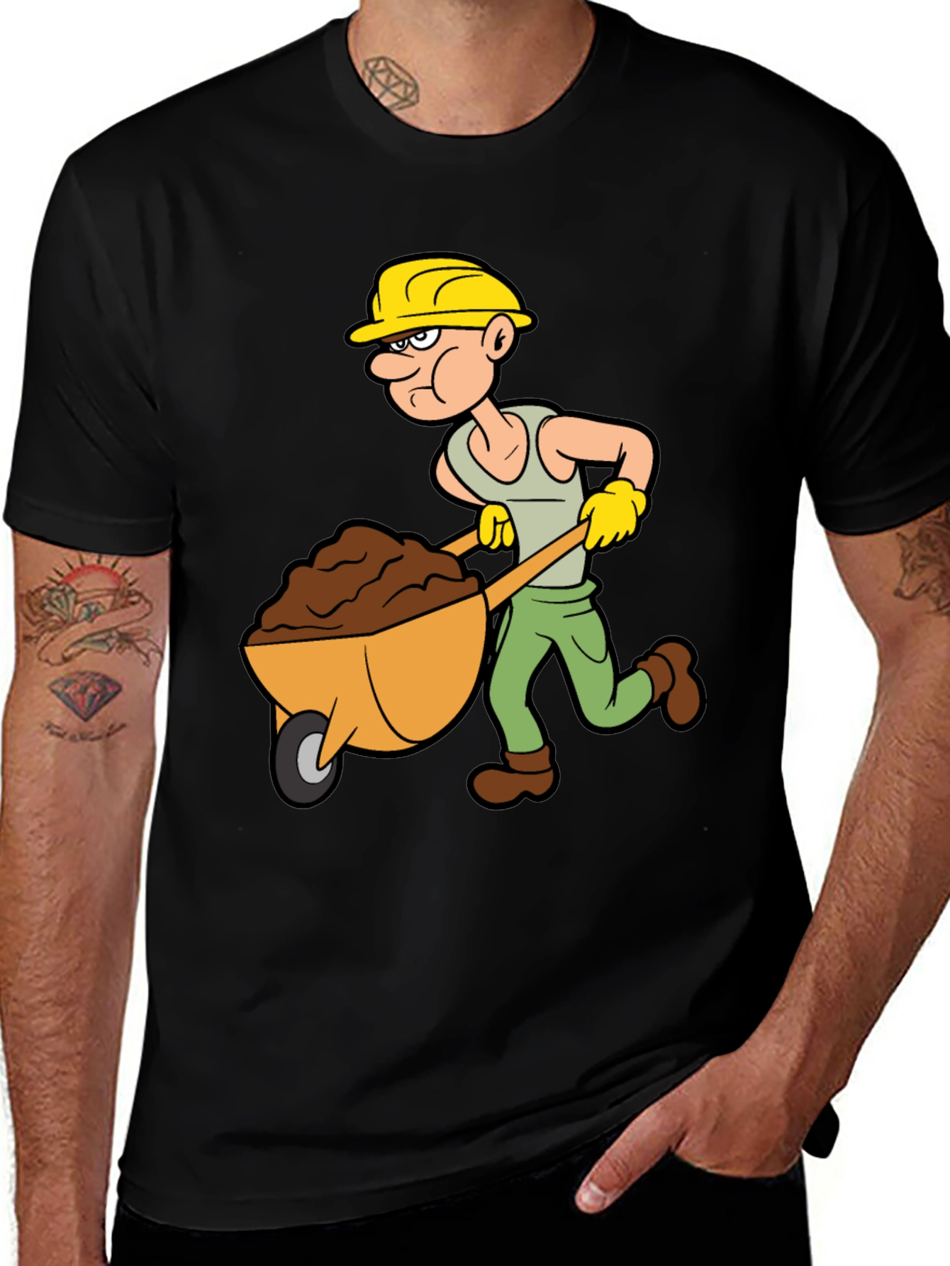 Cartoon Construction Worker T-Shirt