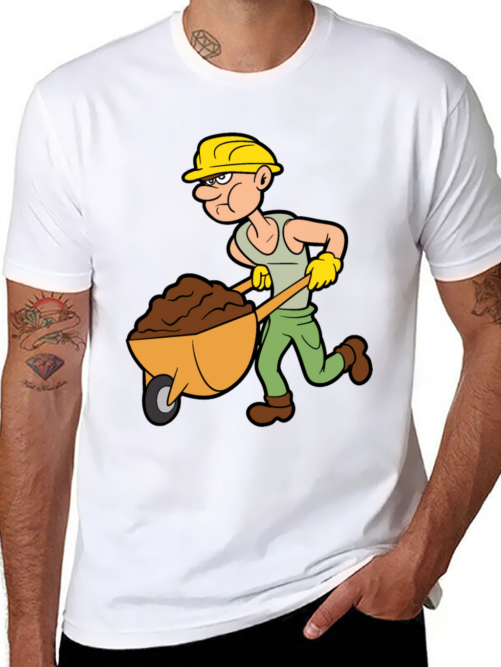 Cartoon Construction Worker T-Shirt