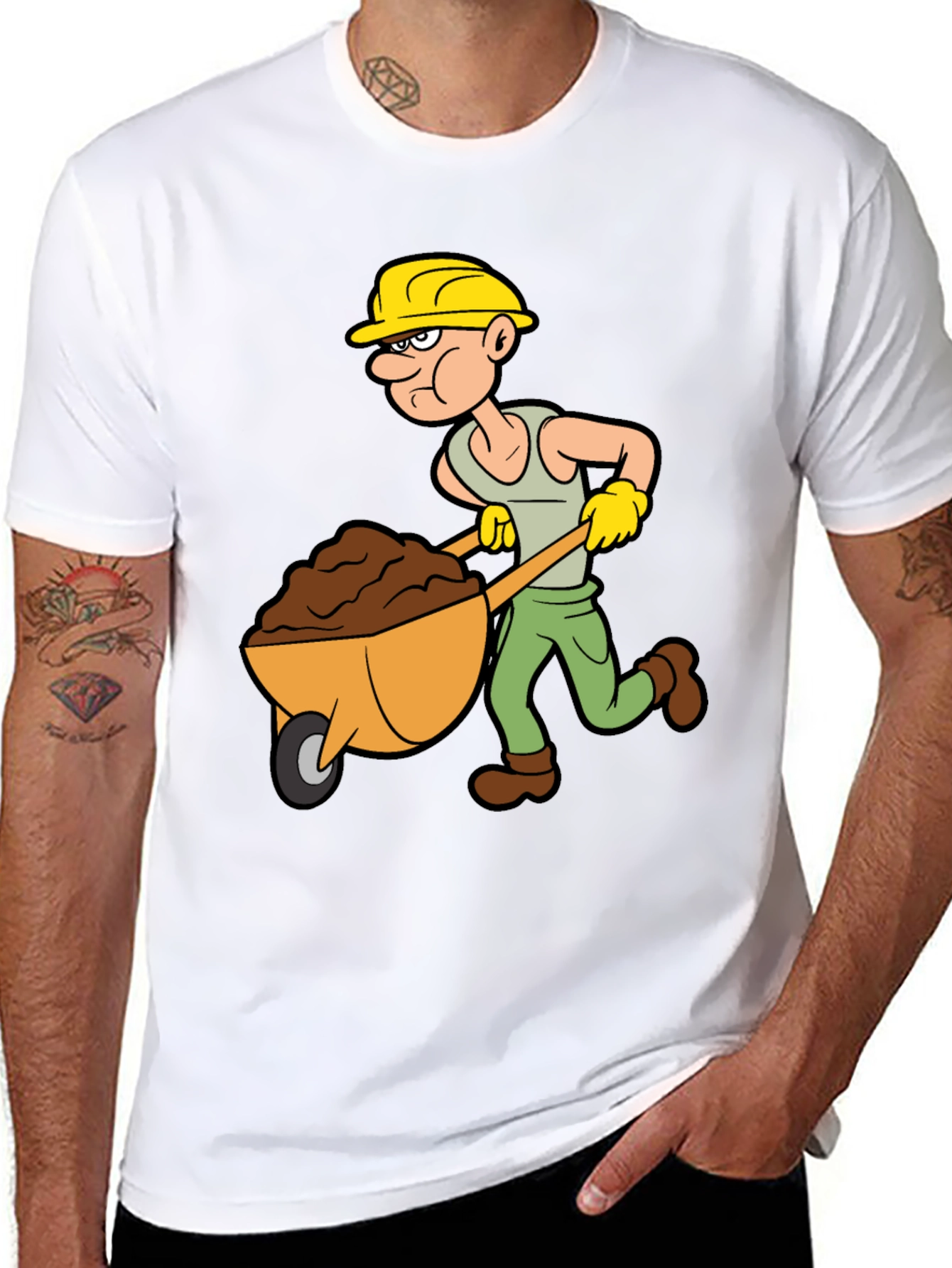 Cartoon Construction Worker T-Shirt