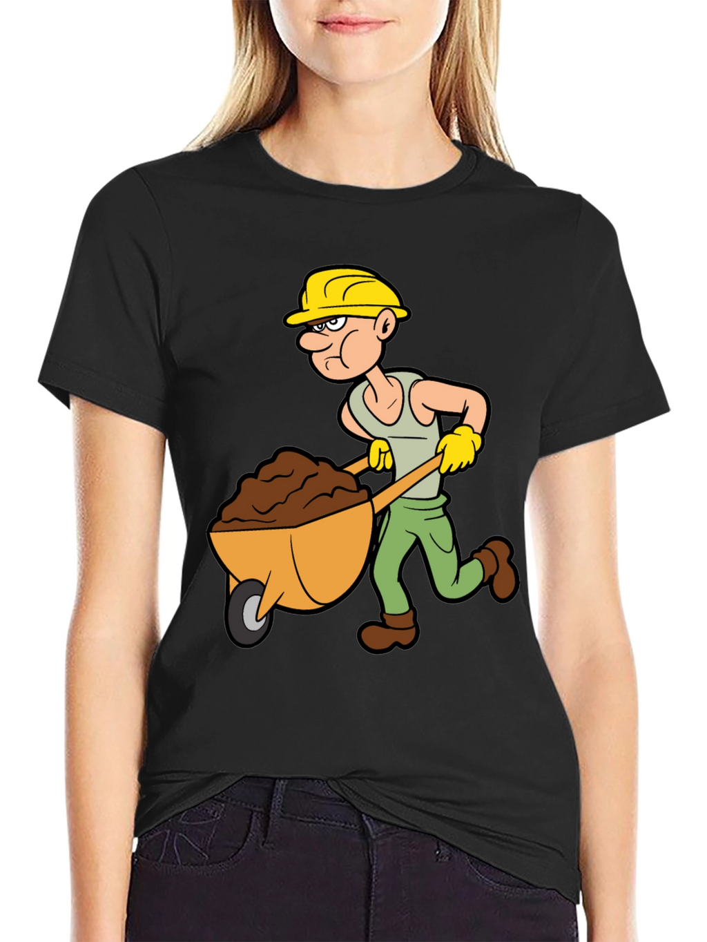 Cartoon Construction Worker T-Shirt