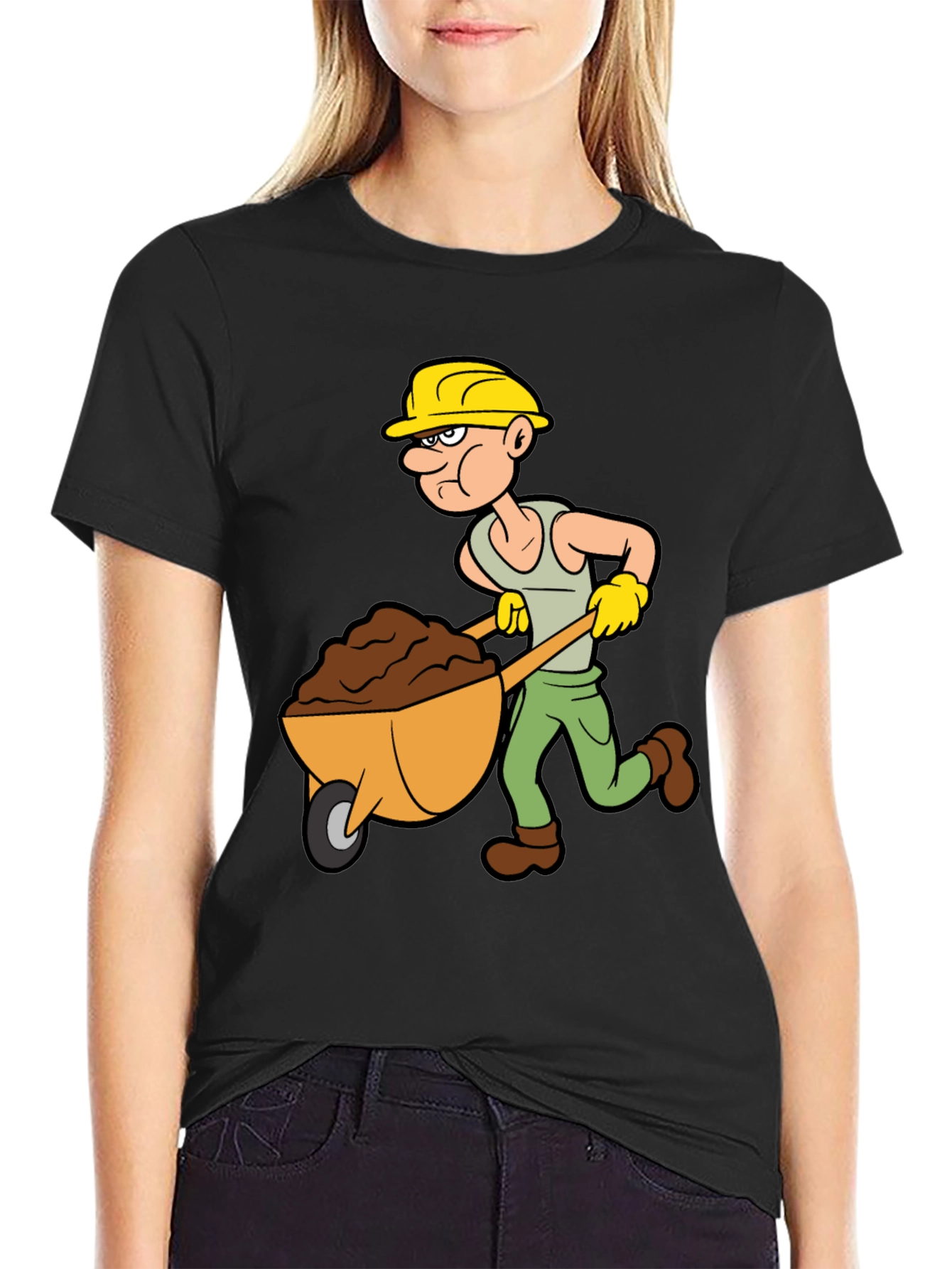 Cartoon Construction Worker T-Shirt