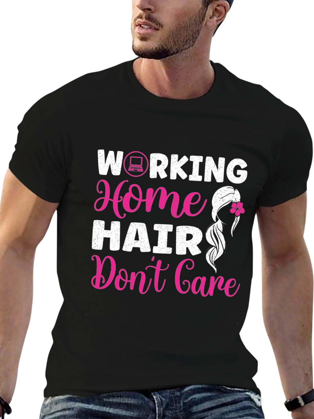 Working Home Hair Dont Care Graphic Tee