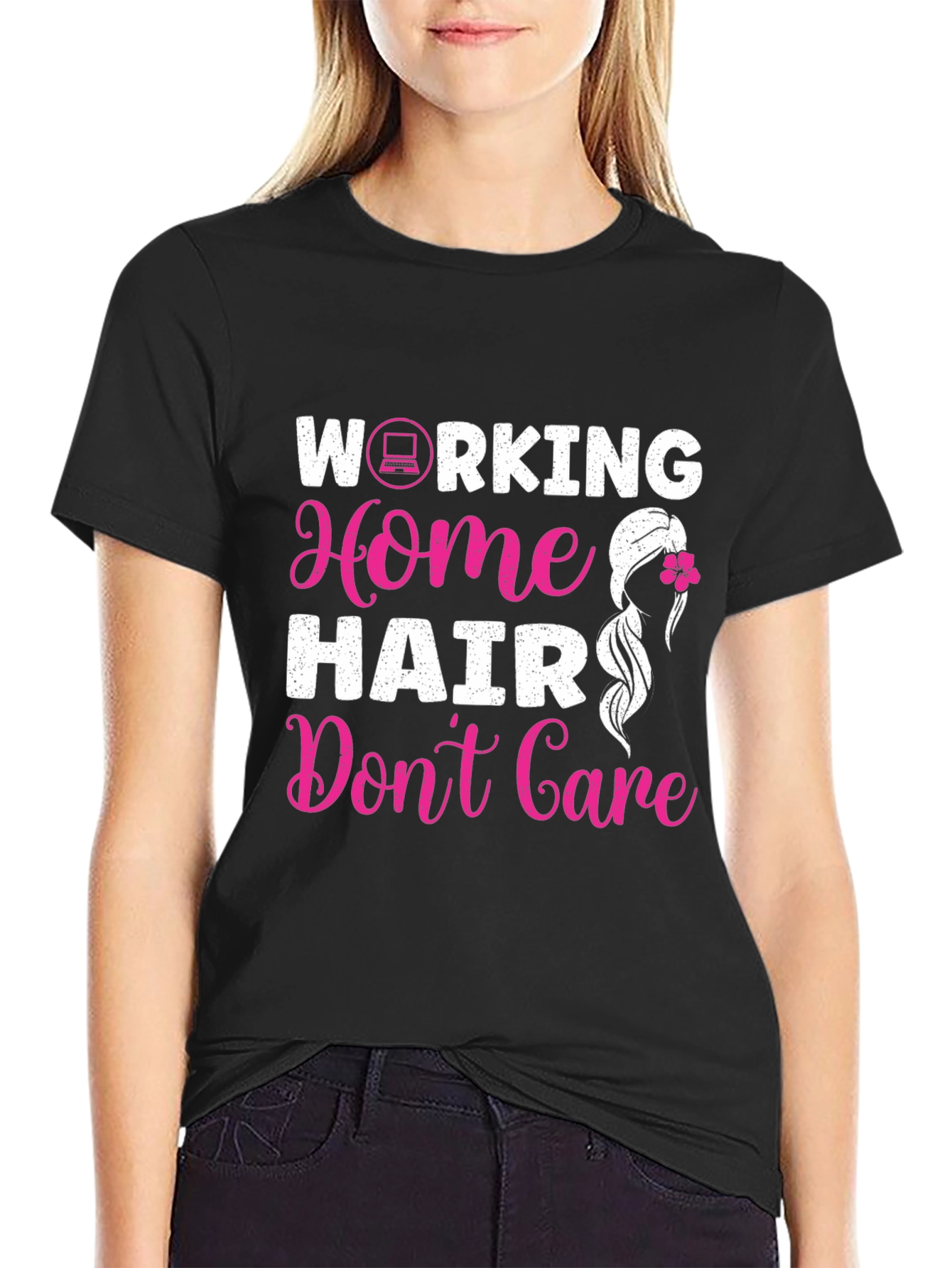 Working Home Hair Dont Care Graphic Tee