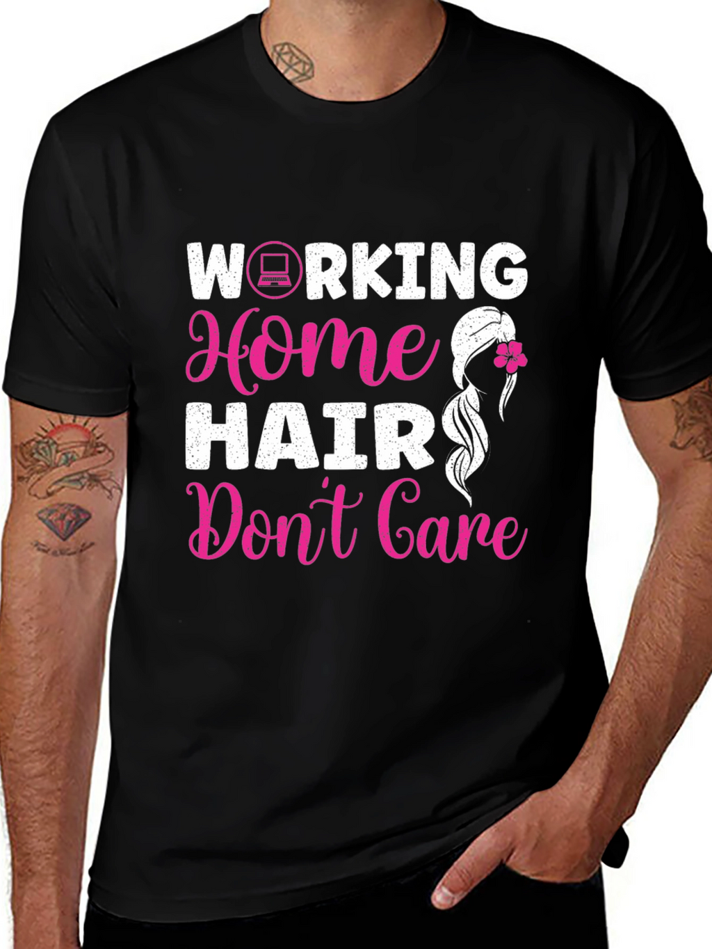 Working Home Hair Dont Care Graphic Tee