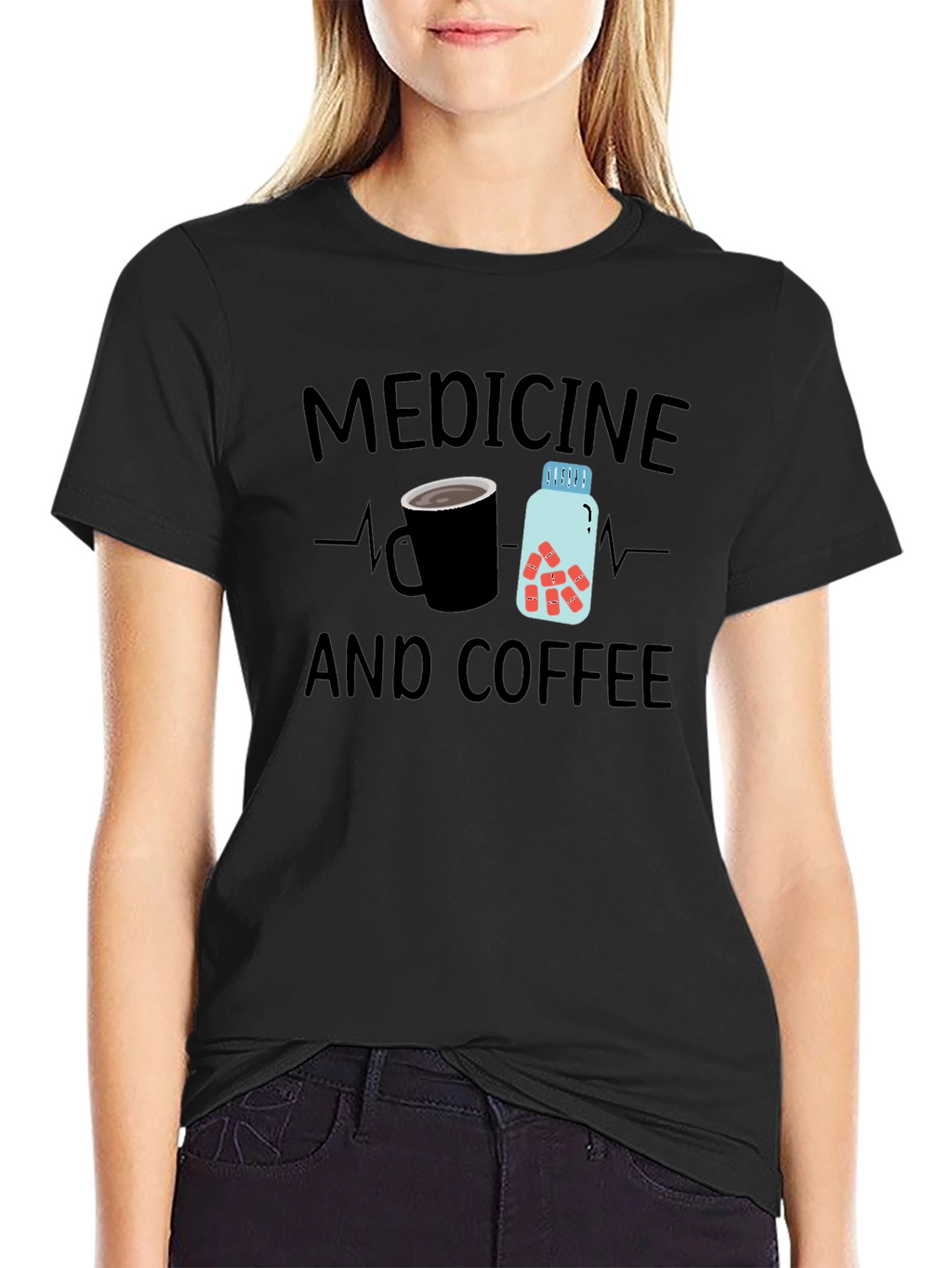 Medicine and Coffee Graphic T-Shirt