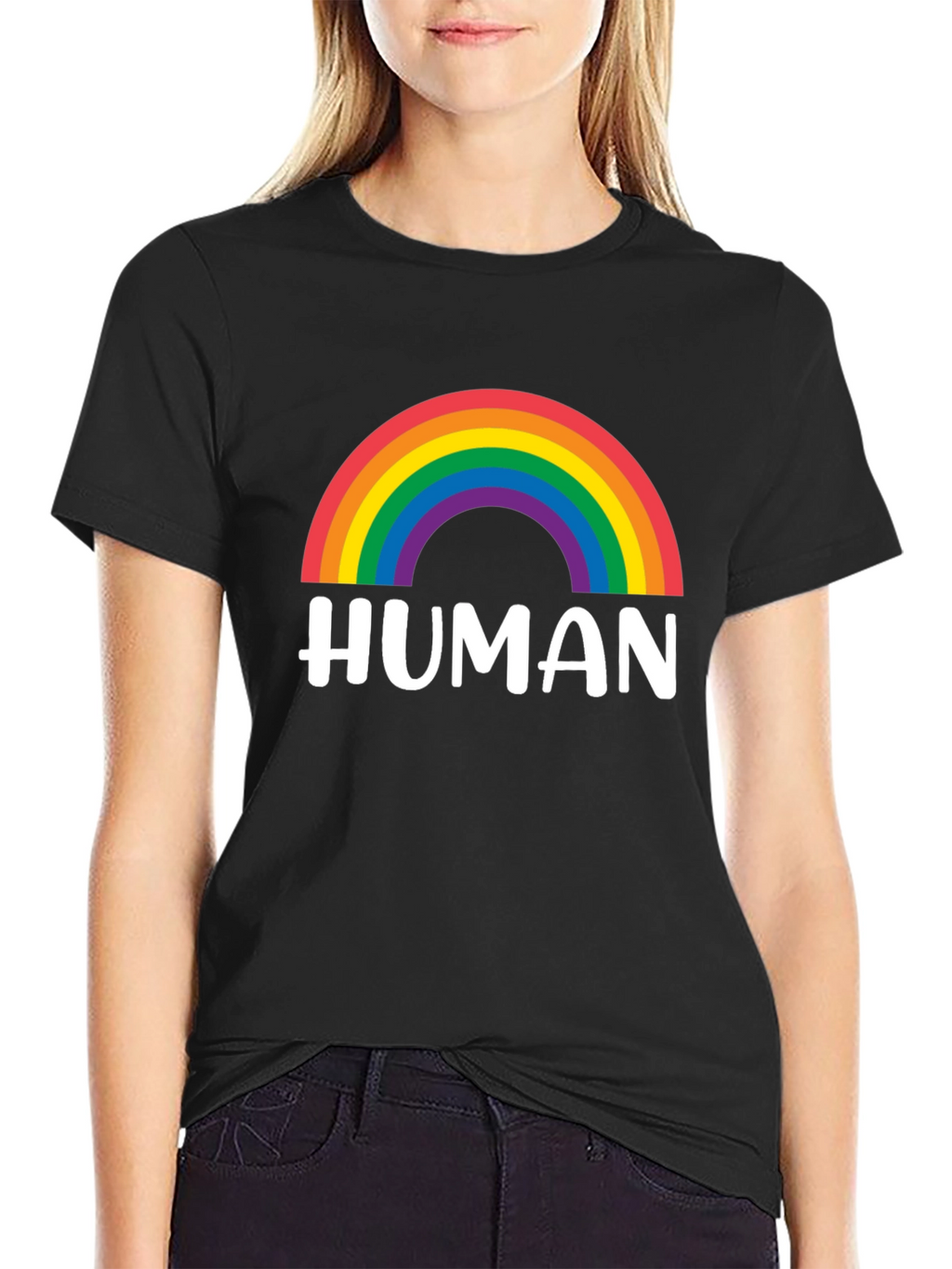 Human Rainbow Pride T-Shirt - Black
