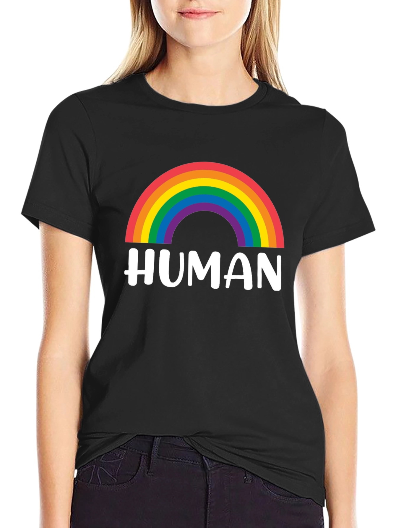 Human Rainbow Pride T-Shirt - Black