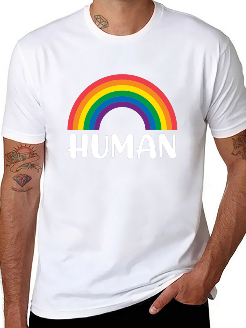 Human Rainbow Pride T-Shirt - Black