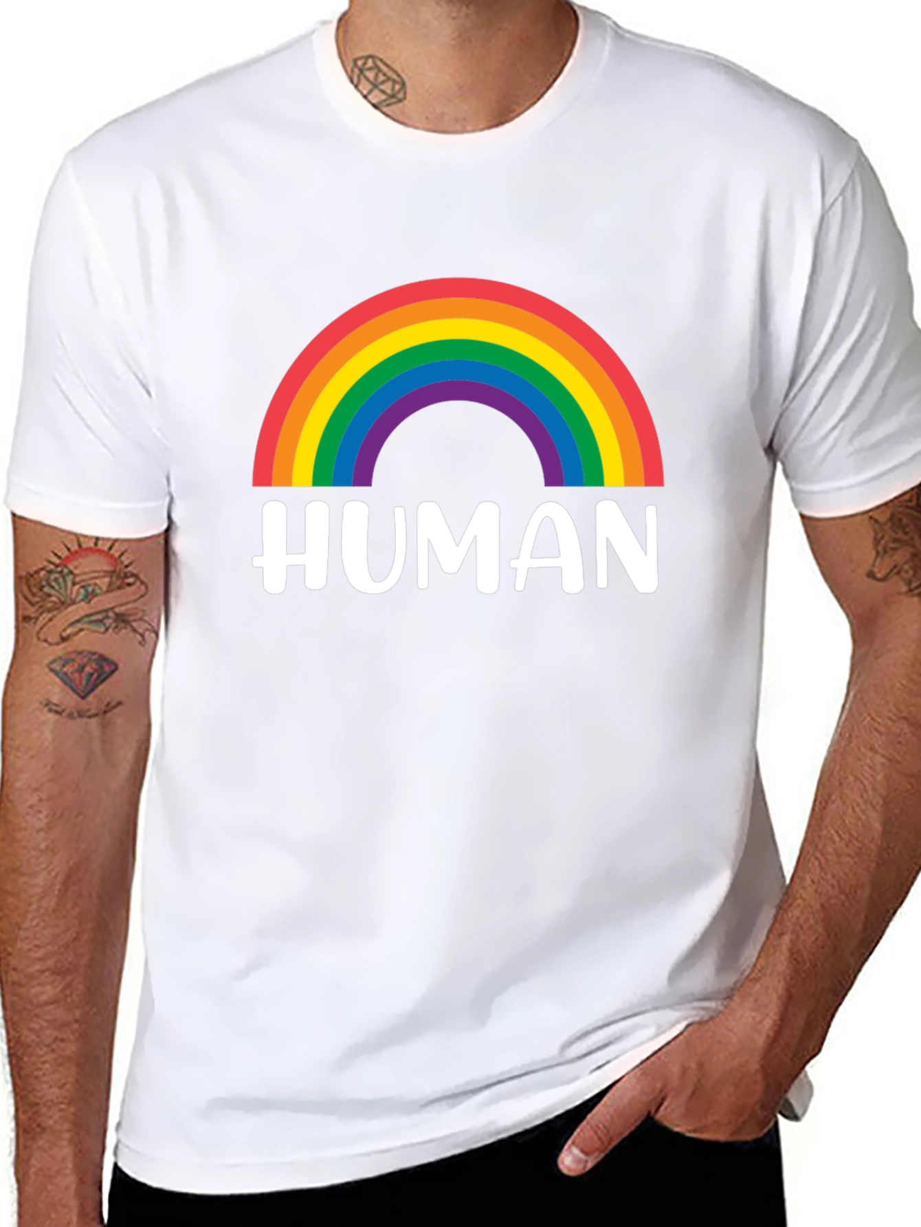 Human Rainbow Pride T-Shirt - Black