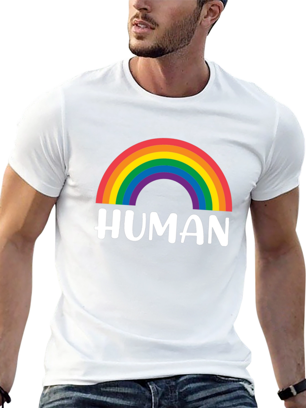 Human Rainbow Pride T-Shirt - Black