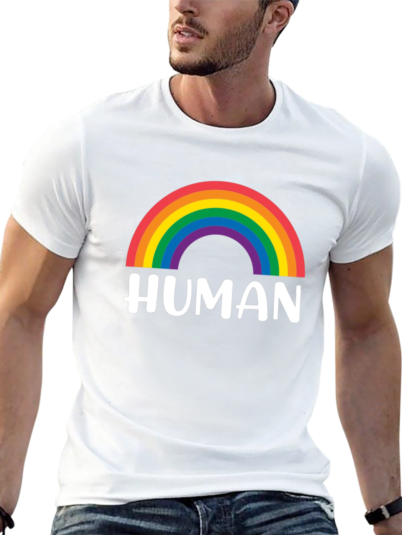 Human Rainbow Pride T-Shirt - Black