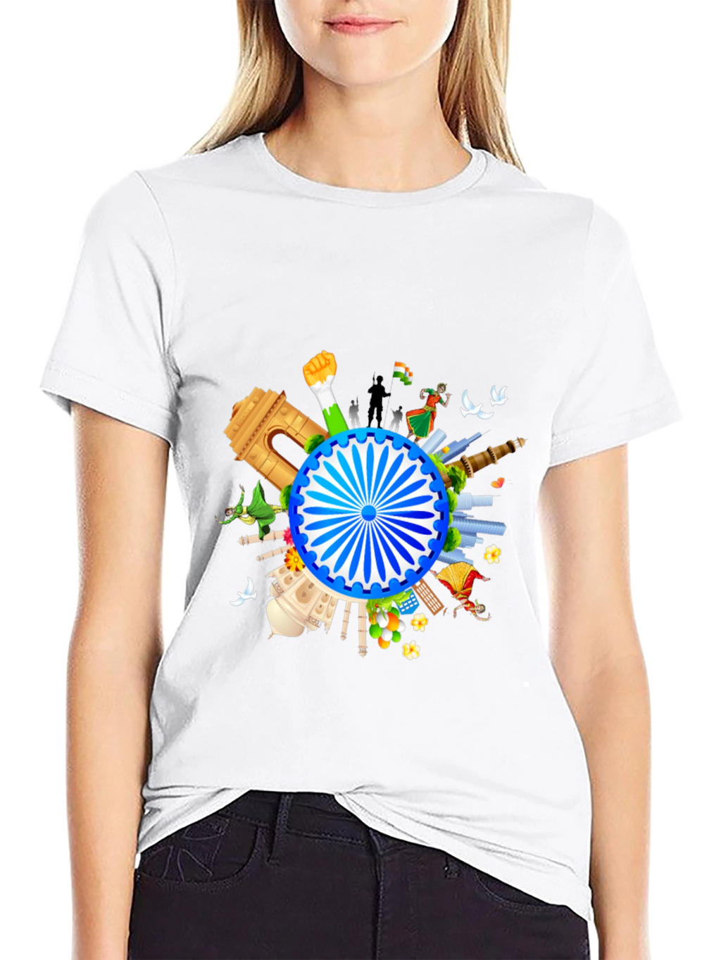 India Graphic Print Mens Black T-shirt