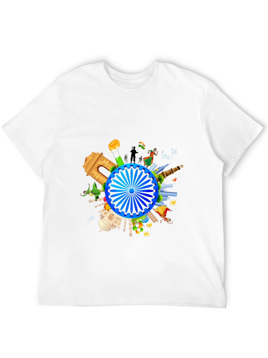 India Graphic Print Mens Black T-shirt