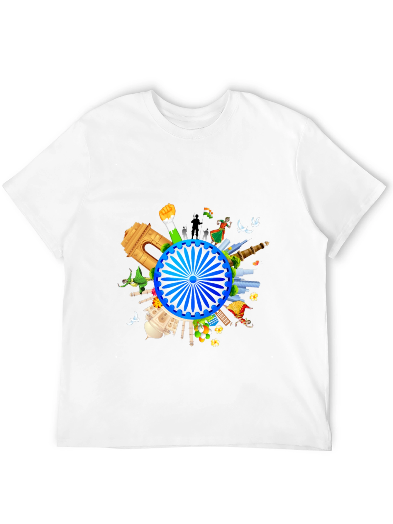 India Graphic Print Mens Black T-shirt