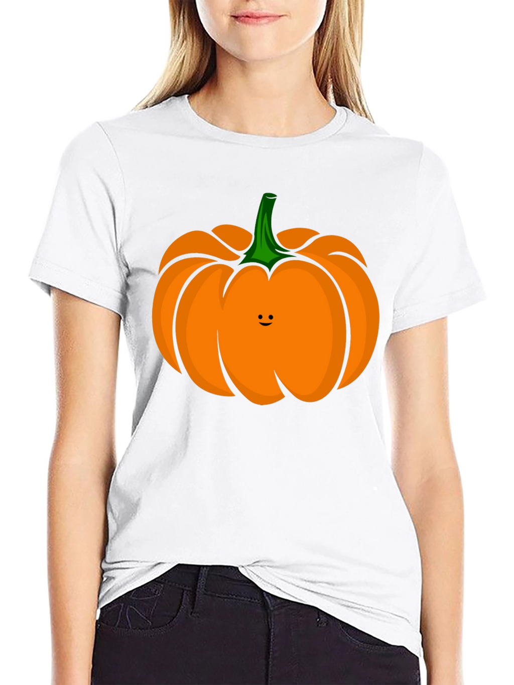 Cute Pumpkin Face Black T-Shirt