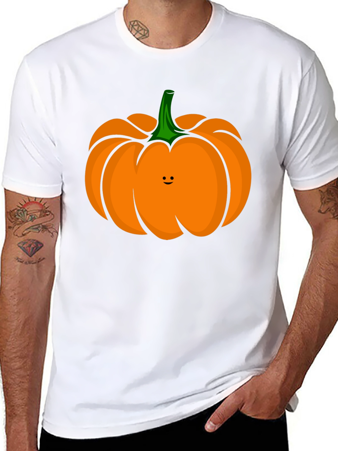 Cute Pumpkin Face Black T-Shirt