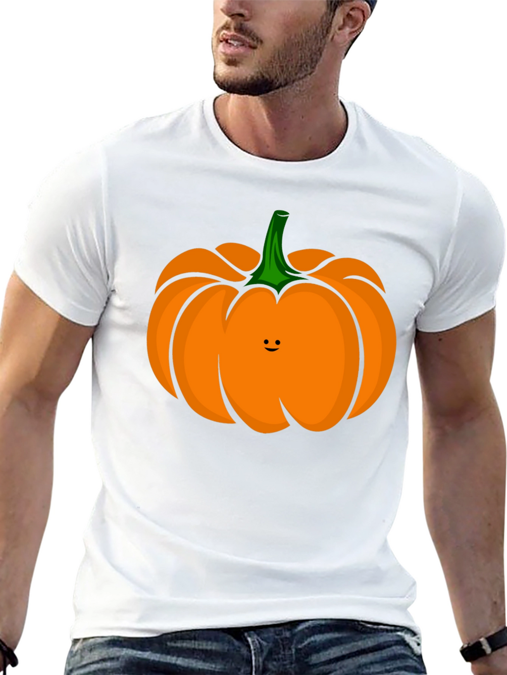 Cute Pumpkin Face Black T-Shirt