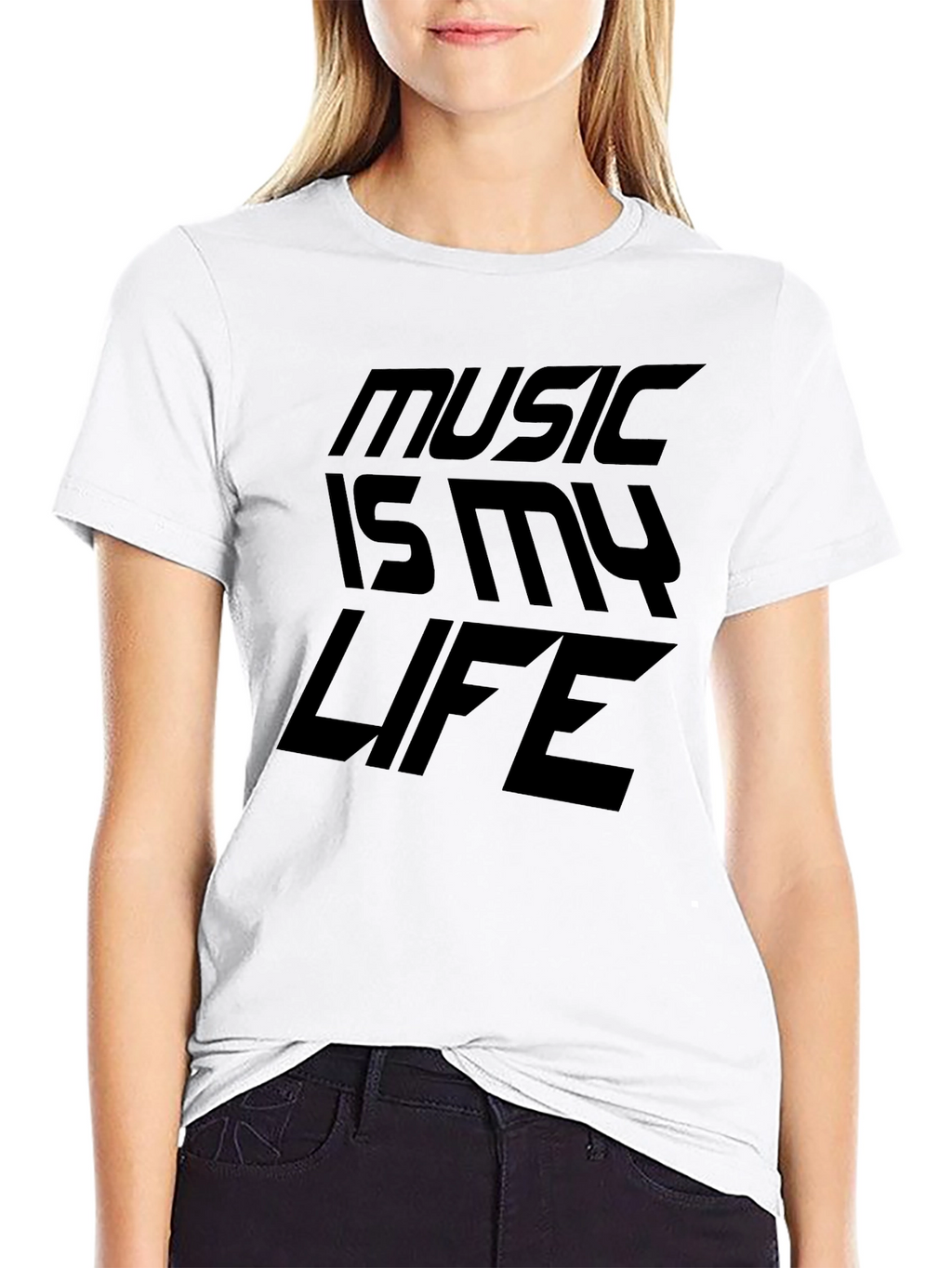 Music is My Life Graphic Tee - Black