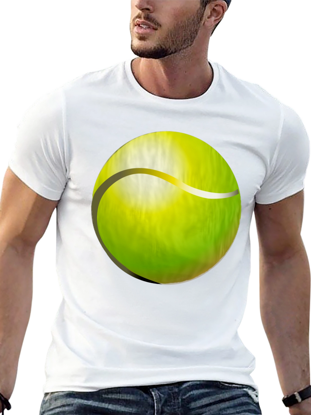 Tennis Ball Graphic T-Shirt - Black Cotton Tee