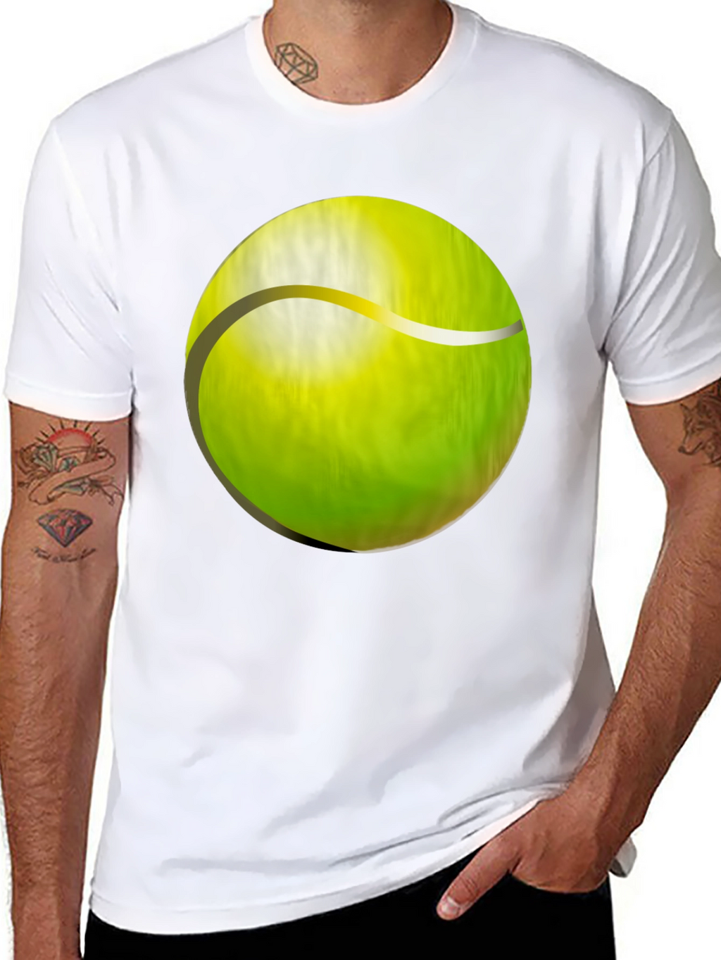 Tennis Ball Graphic T-Shirt - Black Cotton Tee