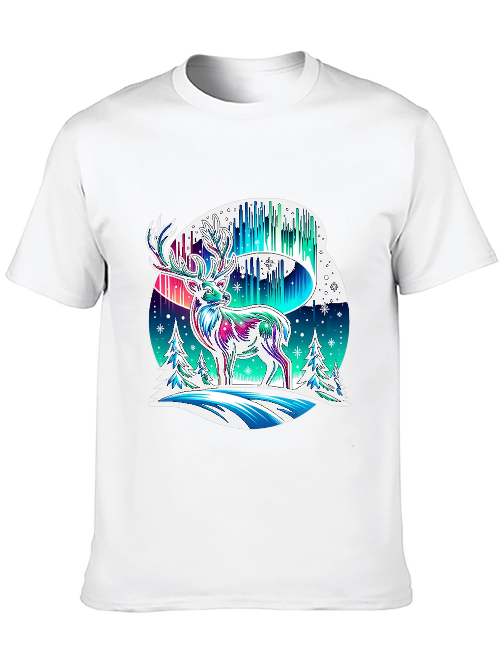 Northern Lights Deer Graphic Tee