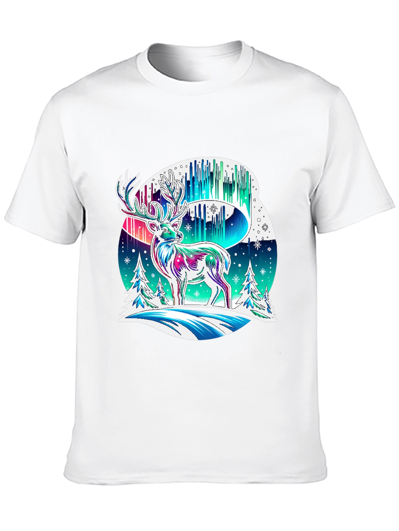 Northern Lights Deer Graphic Tee