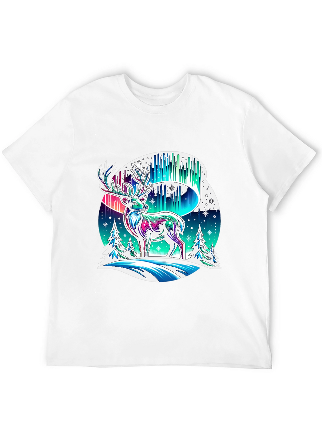 Northern Lights Deer Graphic Tee