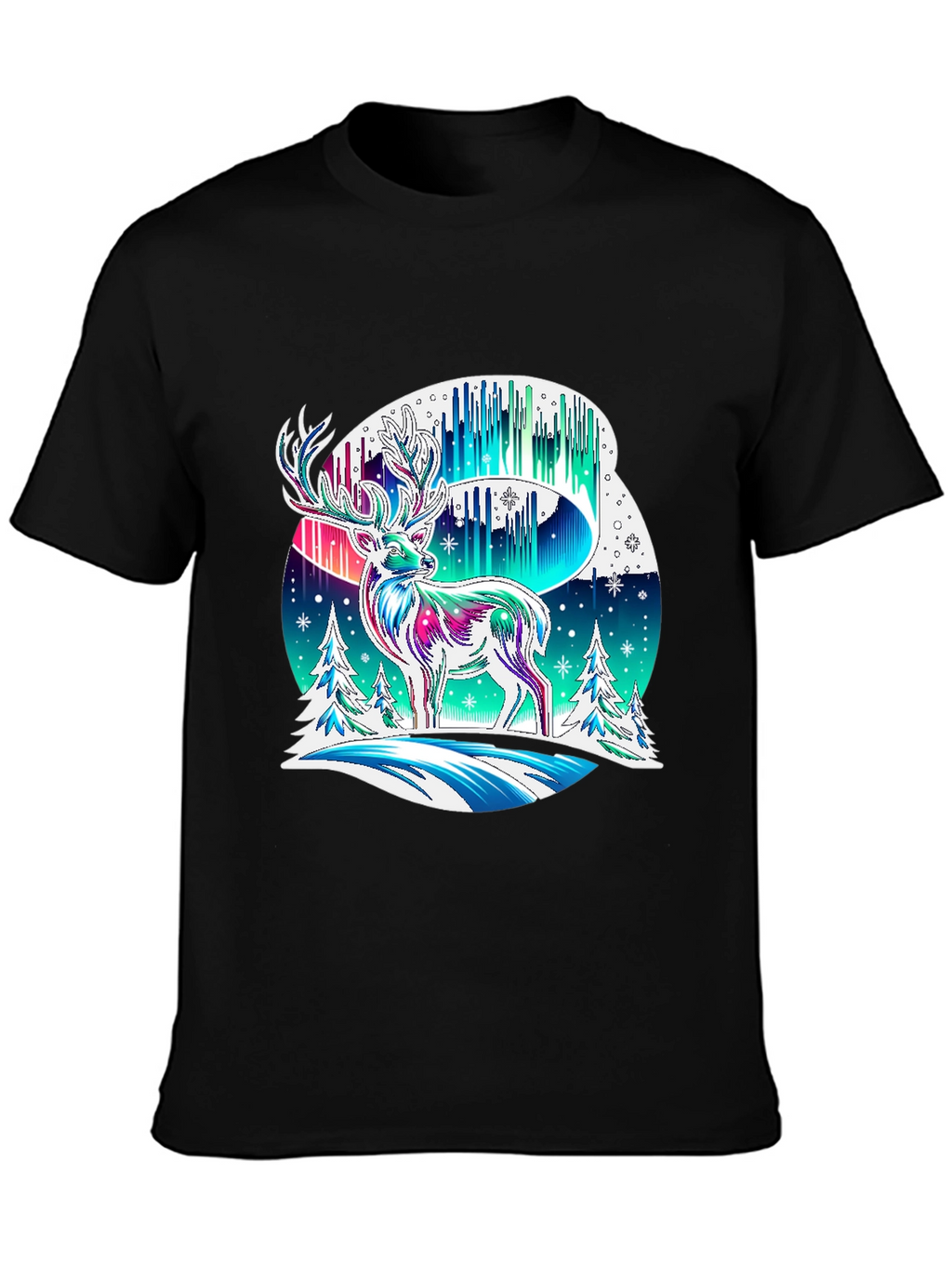 Northern Lights Deer Graphic Tee