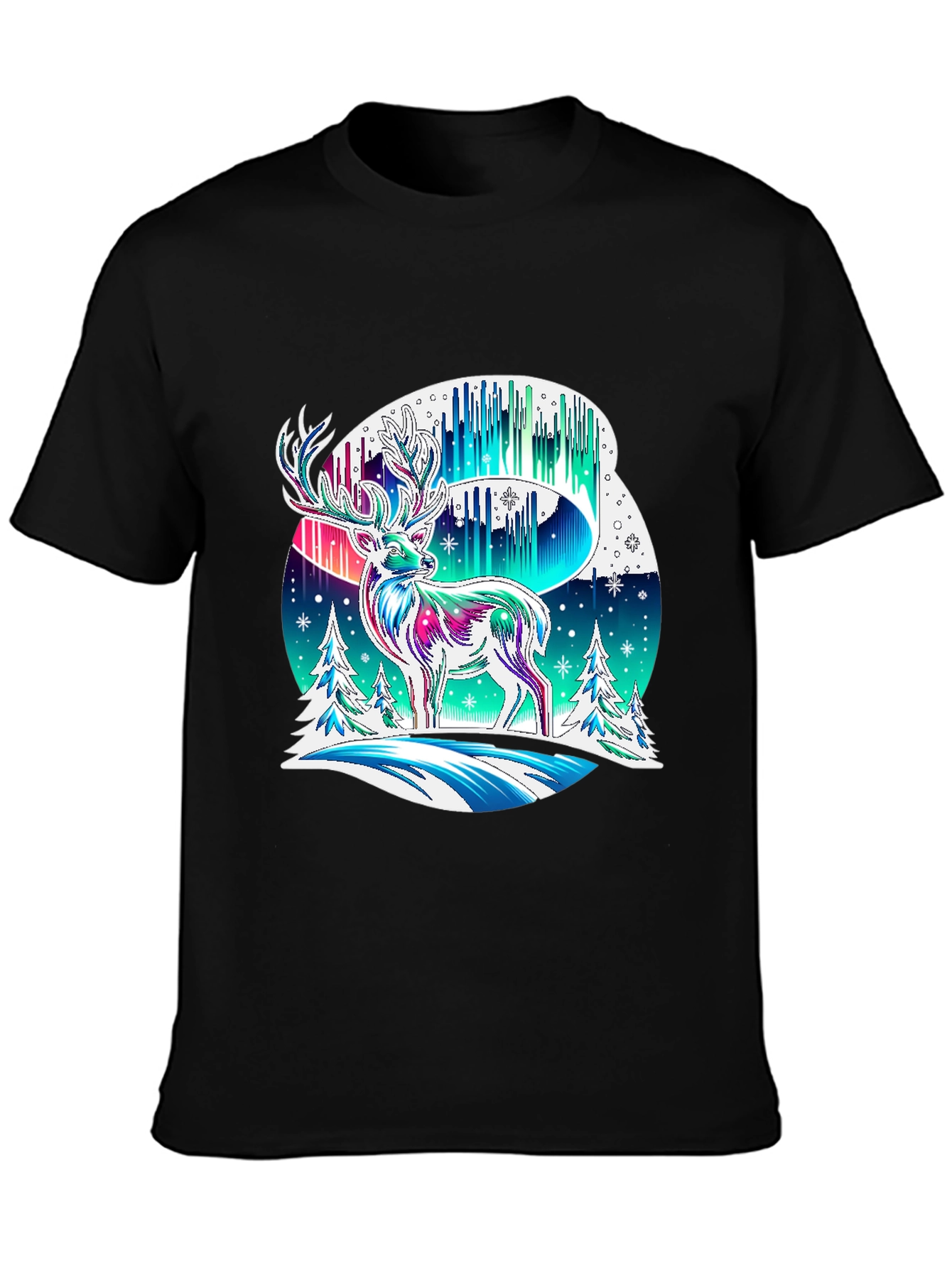 Northern Lights Deer Graphic Tee
