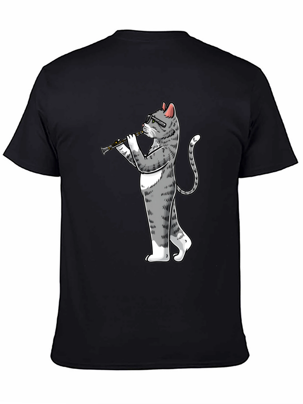 Cat Clarinet Player Graphic Tee