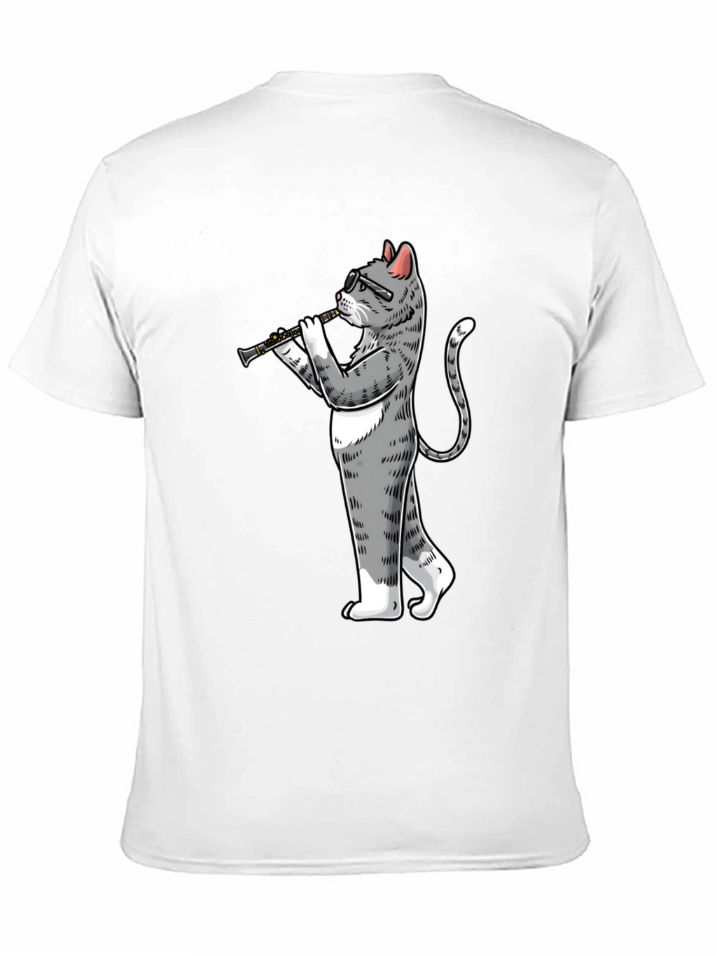 Cat Clarinet Player Graphic Tee